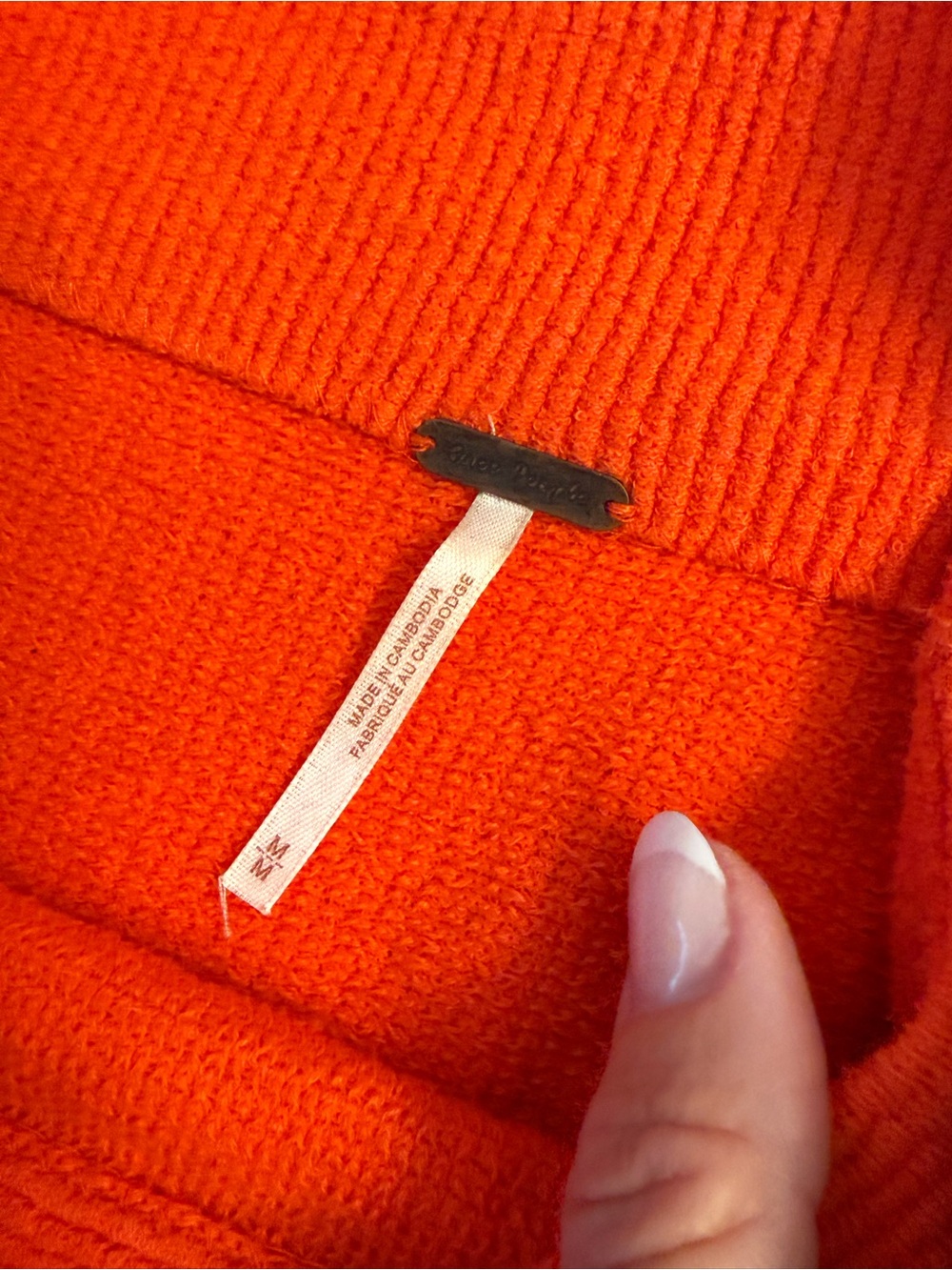 Free People Ottoman Orange Knit Funnel-Neck Mini Dress Tunic - Picture 4 of 4